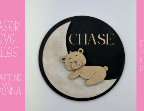 Letrero De Guarderia Con El Oso En La Luna Creativo Digital